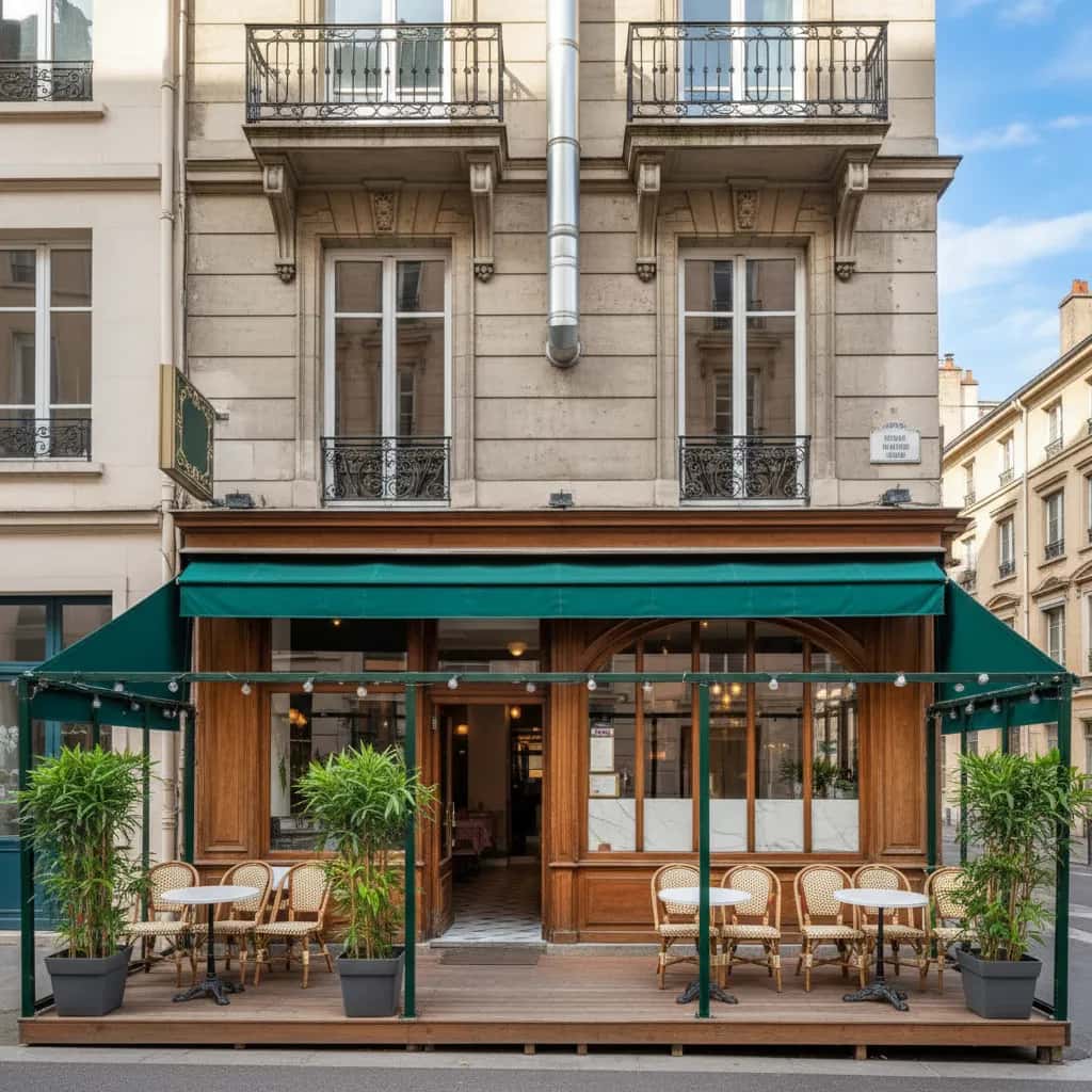 Restaurant 8 couverts à Lyon : terrasse - extraction