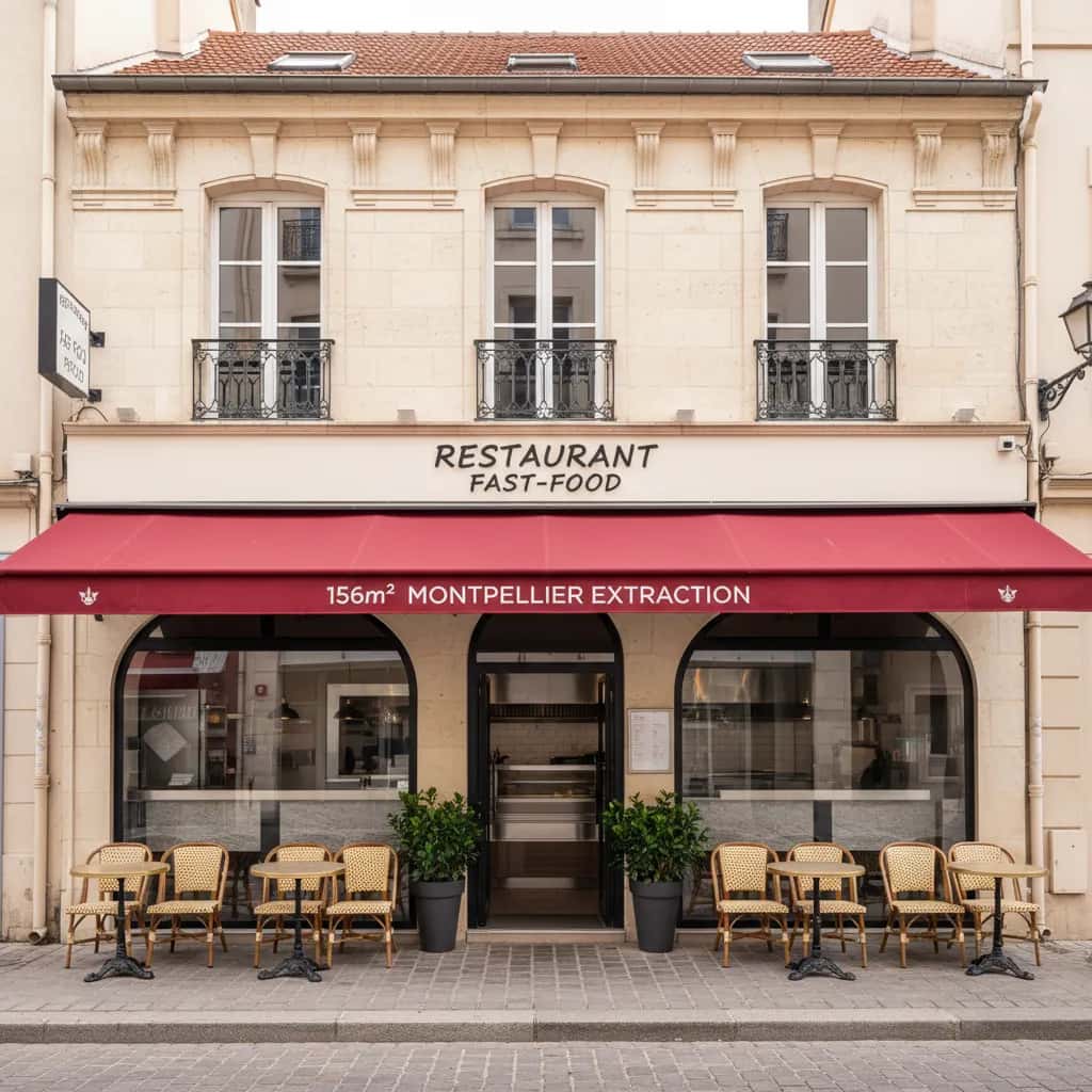 Fast-food 156m² à Montpellier : extraction