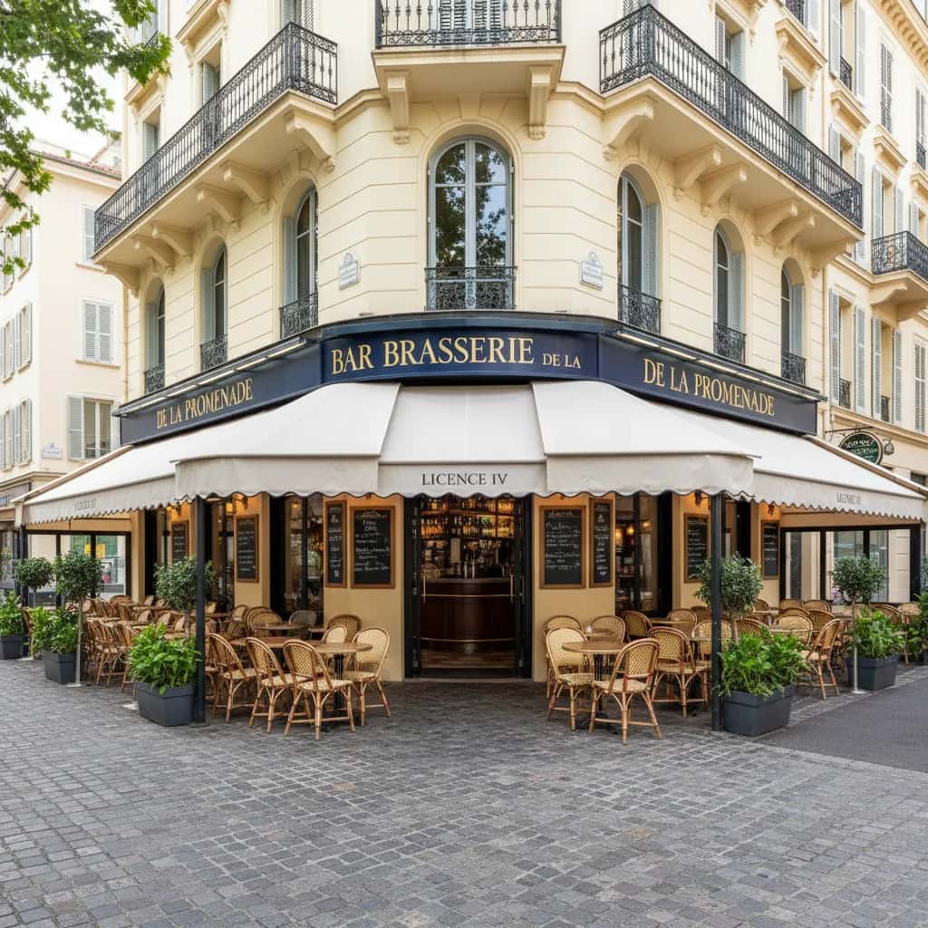 Bar-brasserie à Nice : terrasse - licence IV