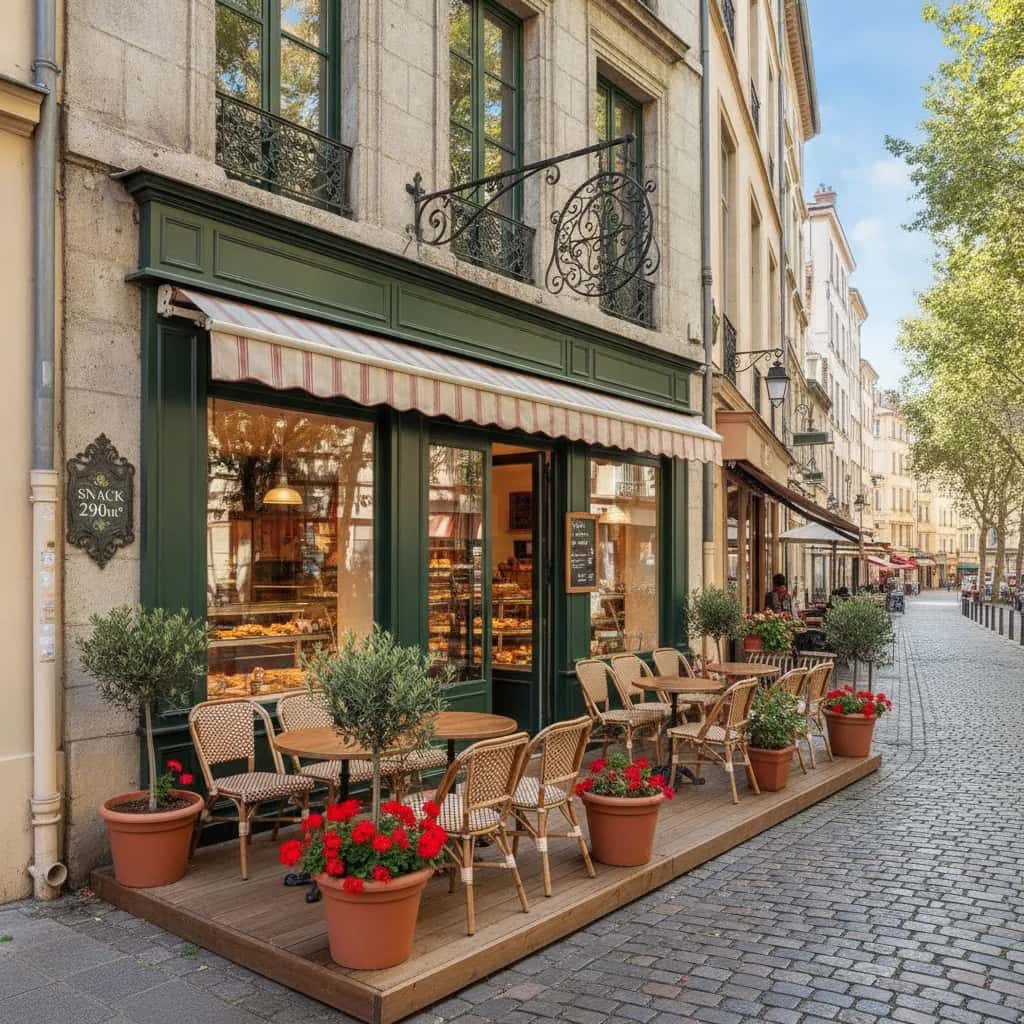 Snack 290m² à Lyon : terrasse - climatisation
