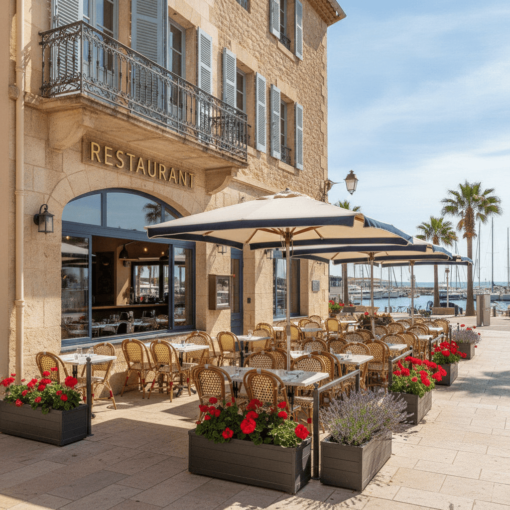 Restaurant 170m² à Bandol : terrasse - parking