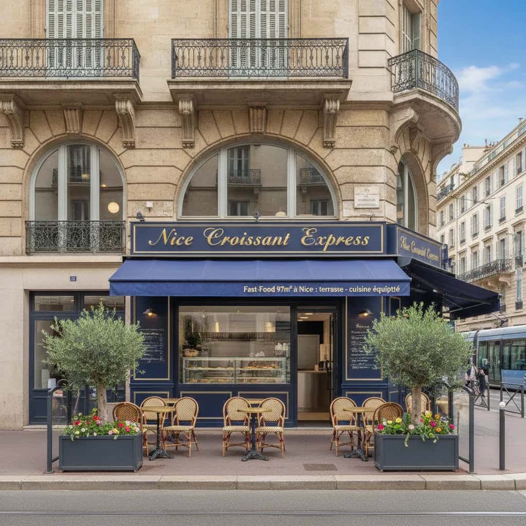 Fast-food 97m² à Nice : terrasse - cuisine équipée