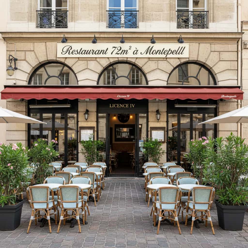 Restaurant 72m² à Montpellier : terrasse - licence IV