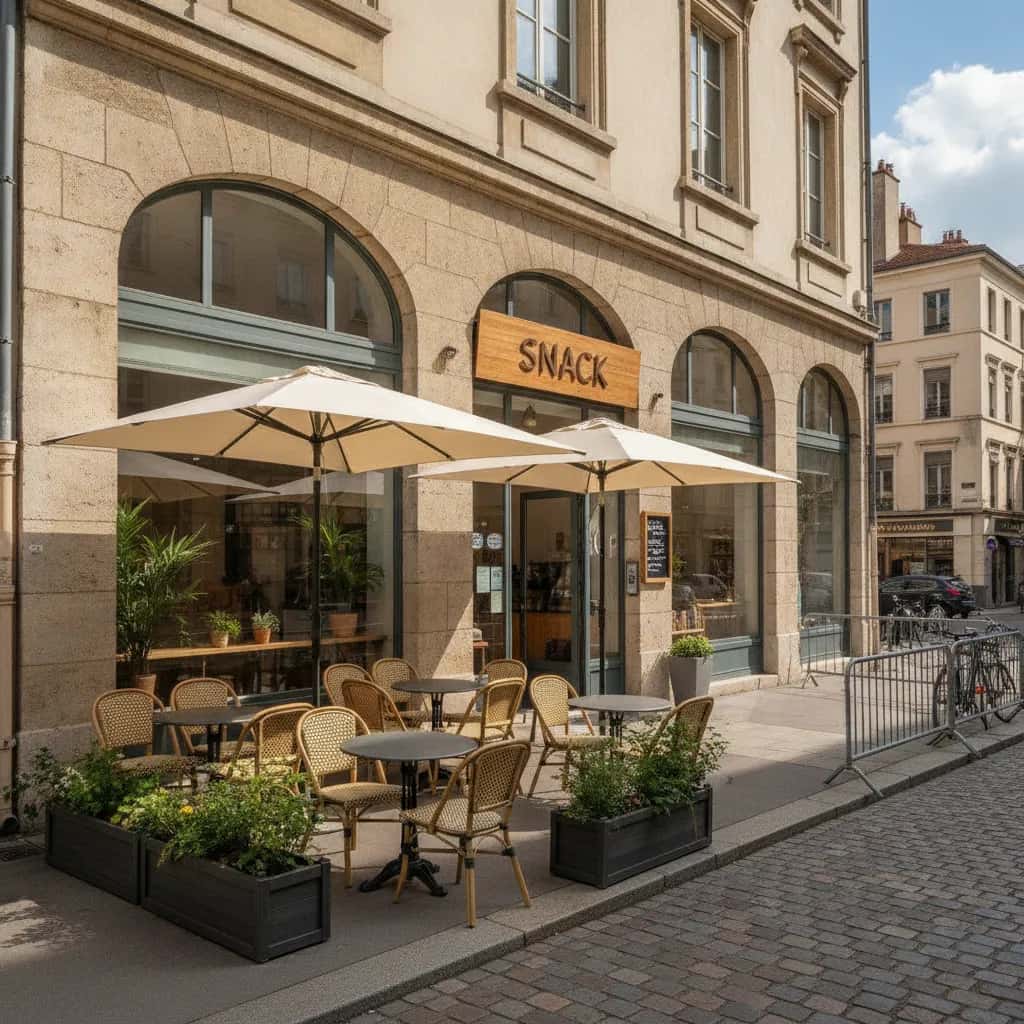 Snack 103m² à Lyon : terrasse