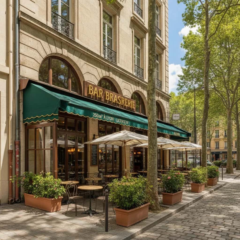 Bar-brasserie 250m² à Lyon : terrasse - licence IV