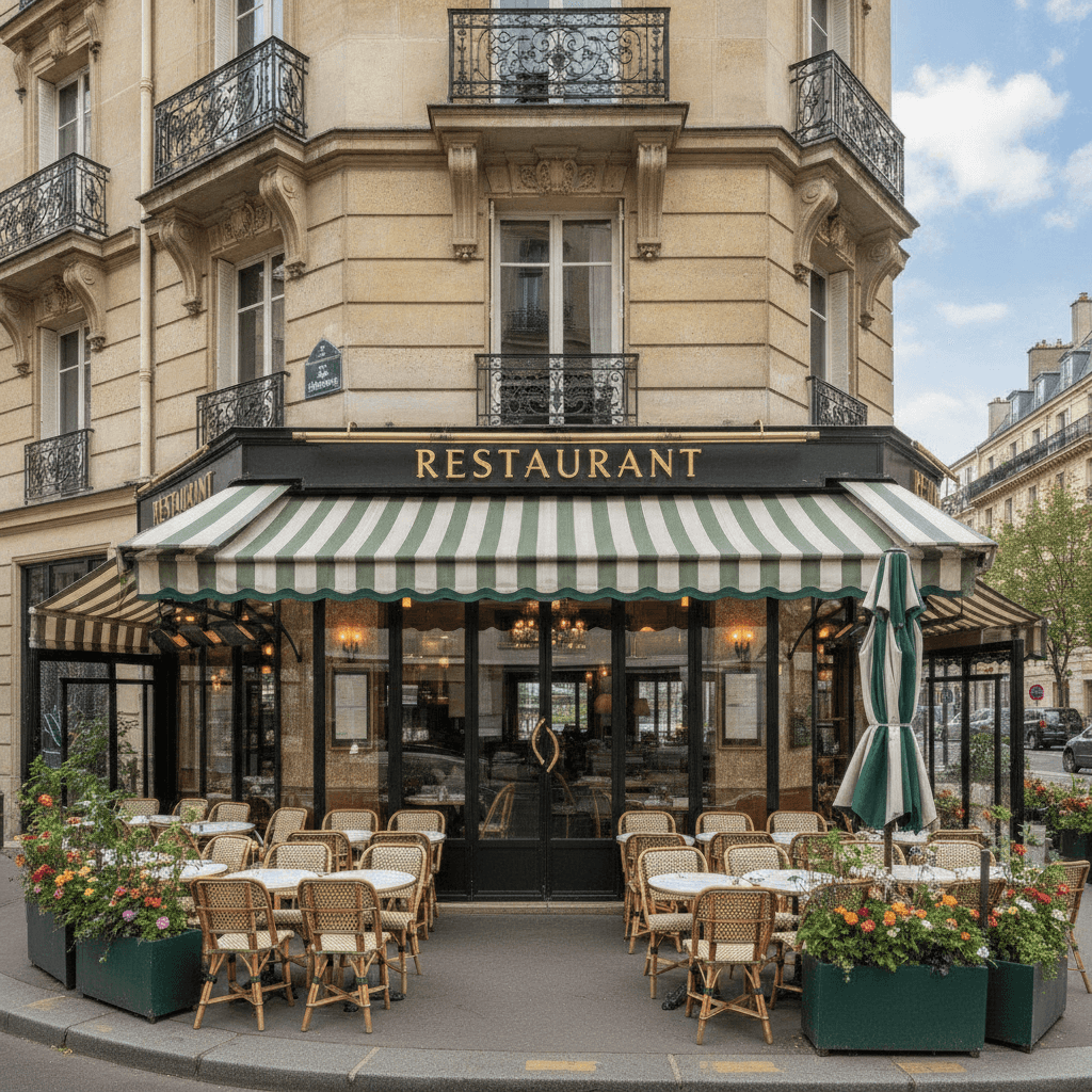Restaurant 100 couverts à Paris : terrasse - extraction