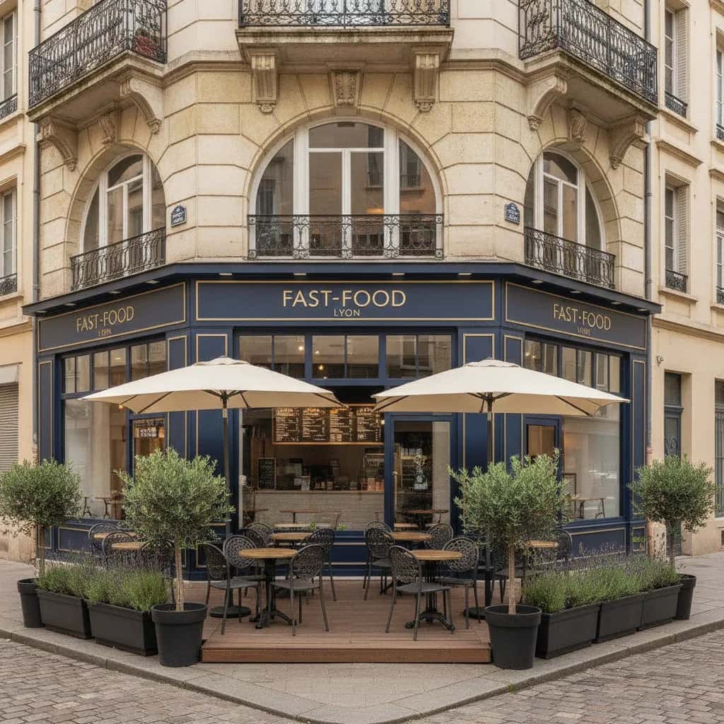 Fast-food 20 couverts à Lyon : terrasse - licence IV
