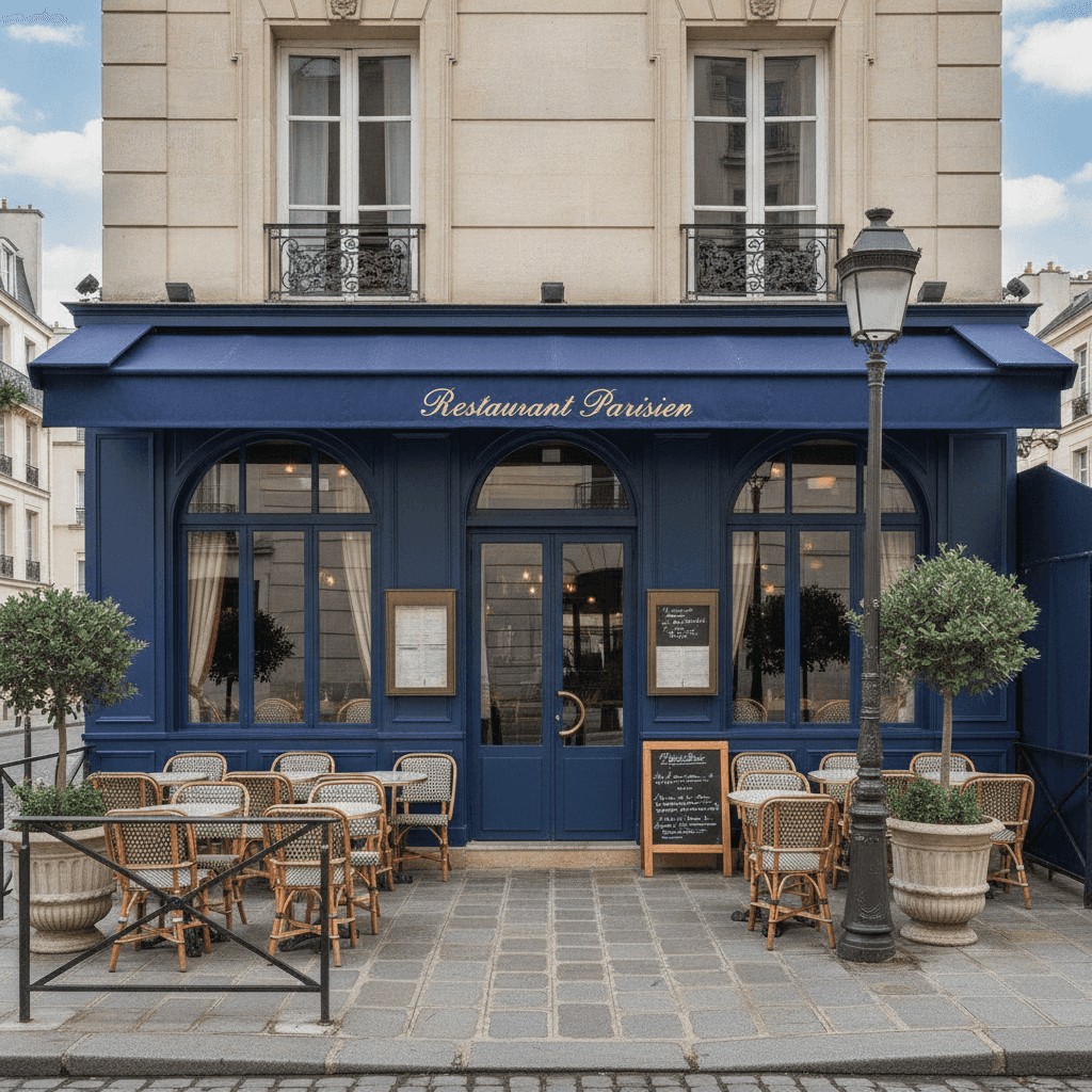 Restaurant 32 couverts à Paris : terrasse - extraction