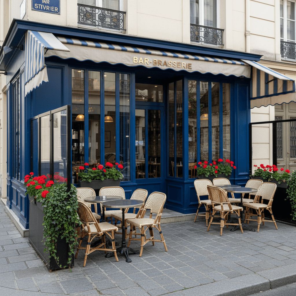Bar-brasserie 25 couverts à Paris : terrasse - licence IV