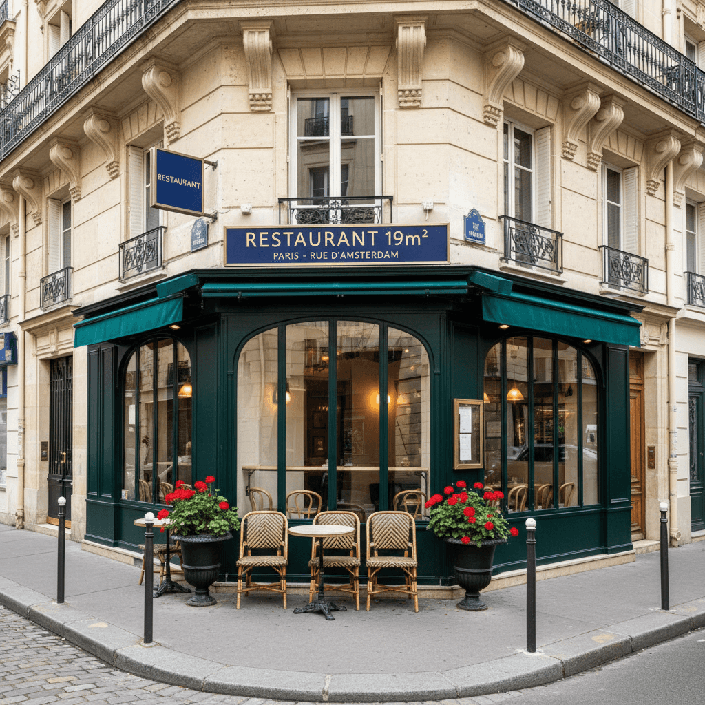 Restaurant 19m² à Paris : terrasse - extraction