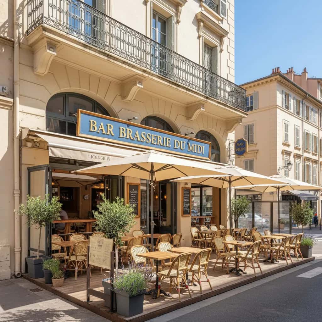 Bar-brasserie 110m² à Nice : terrasse - licence IV