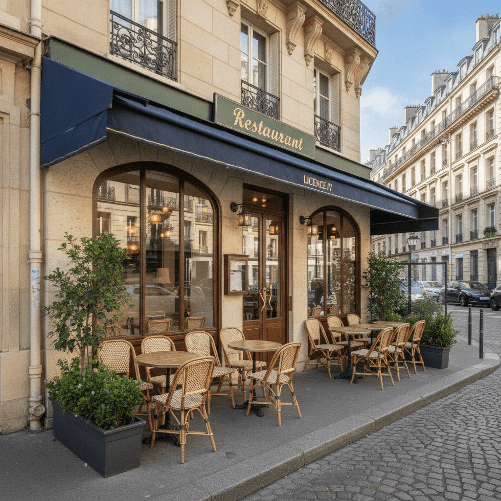 Restaurant 36 couverts à Paris : terrasse - licence IV