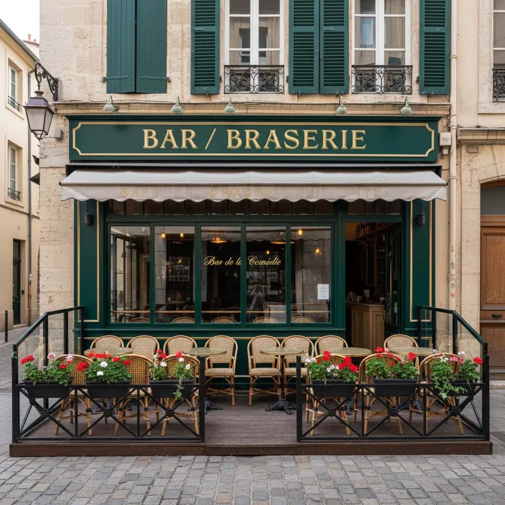 Bar-brasserie 150m² à Montpellier : terrasse - licence IV
