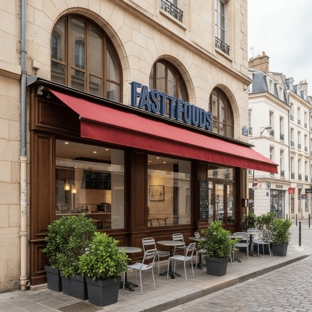 Fast-food 90m² à Dijon : terrasse - extraction