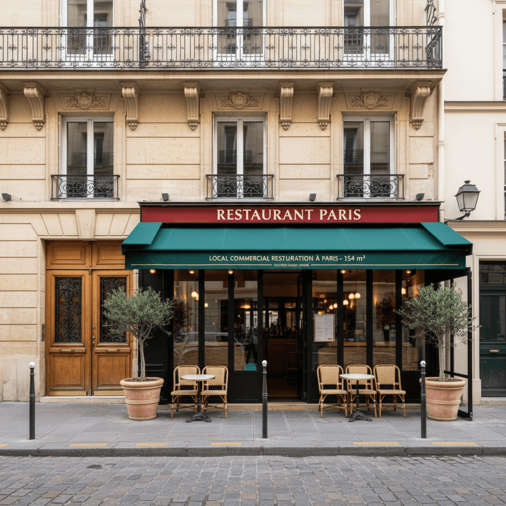 Restaurant 154m² à Paris : terrasse - licence IV