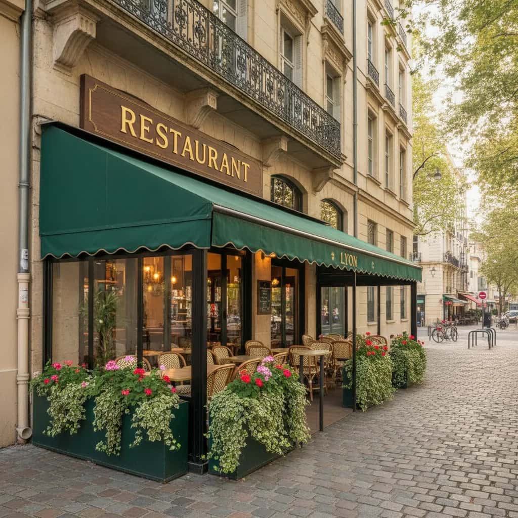Restaurant 91m² à Lyon : terrasse - extraction