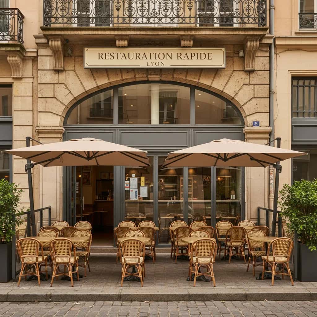 Fast-food 120m² à Lyon : terrasse - licence IV