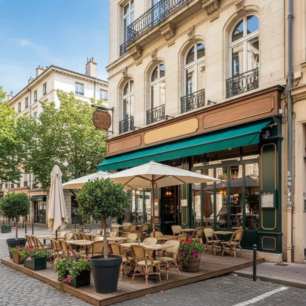 Restaurant 95m² à Lyon : terrasse - licence IV