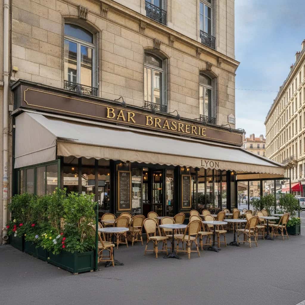 Bar-brasserie 30 couverts à Lyon : terrasse - licence IV