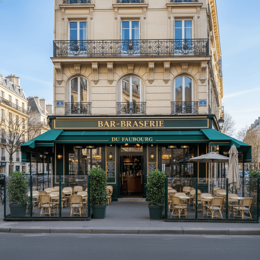 Bar-brasserie 60 couverts à Paris : terrasse - licence IV