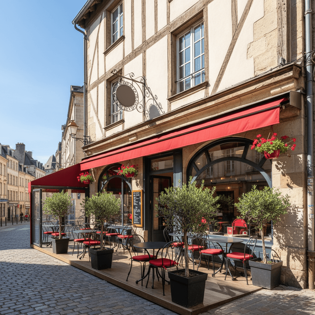 Fast-food 110m² à Rouen : terrasse - licence IV
