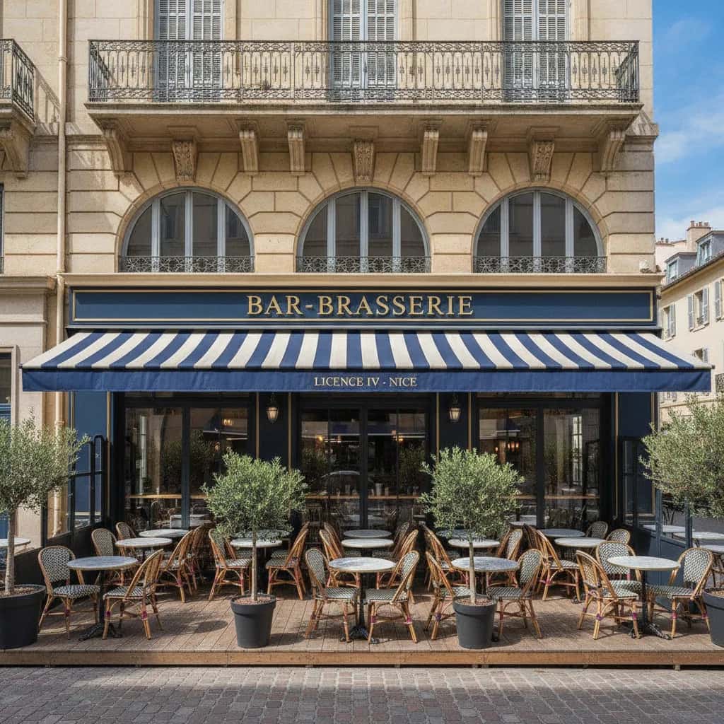 Bar-brasserie 370m² à Nice : terrasse - licence IV