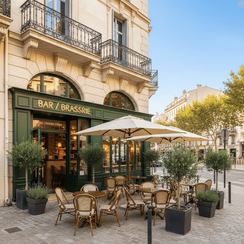 Bar-brasserie 150m² à Marseille : terrasse - licence IV