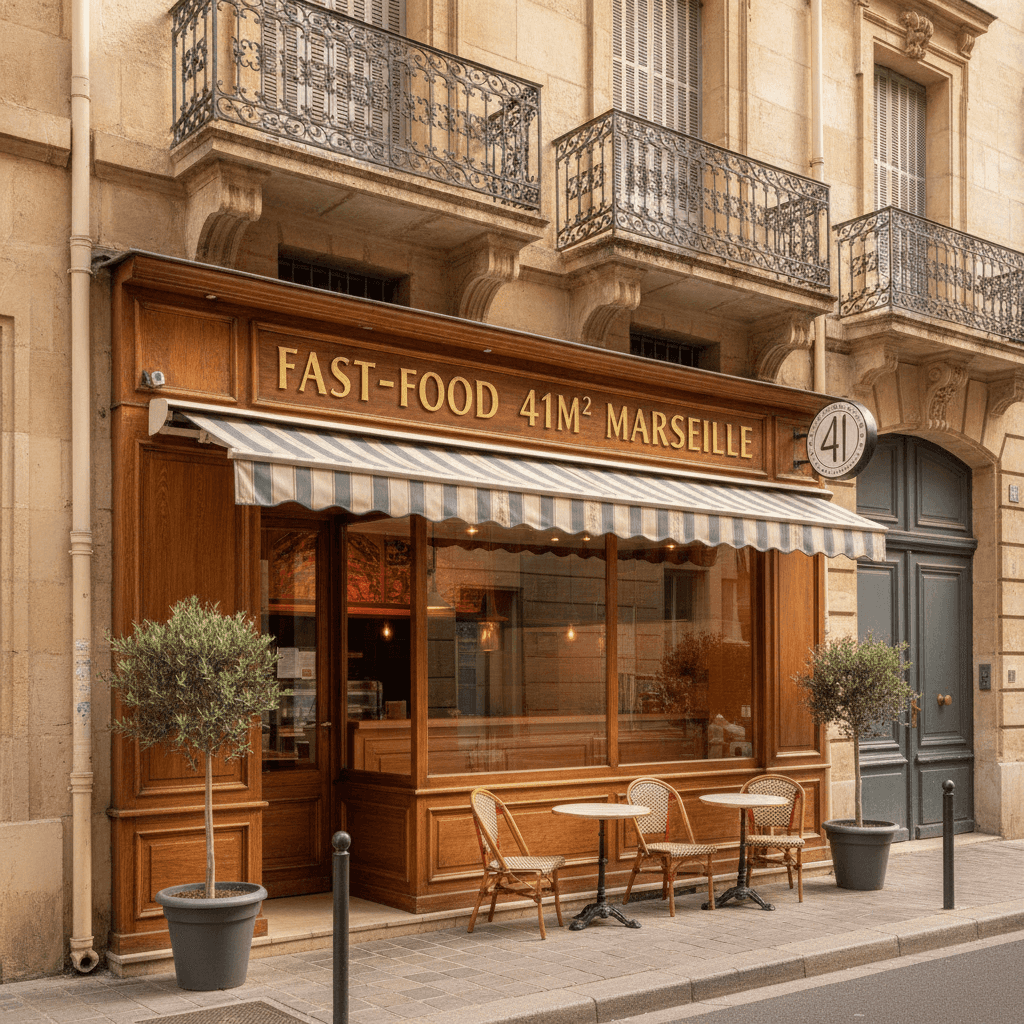 Fast-food 41m² à Marseille : licence IV - extraction