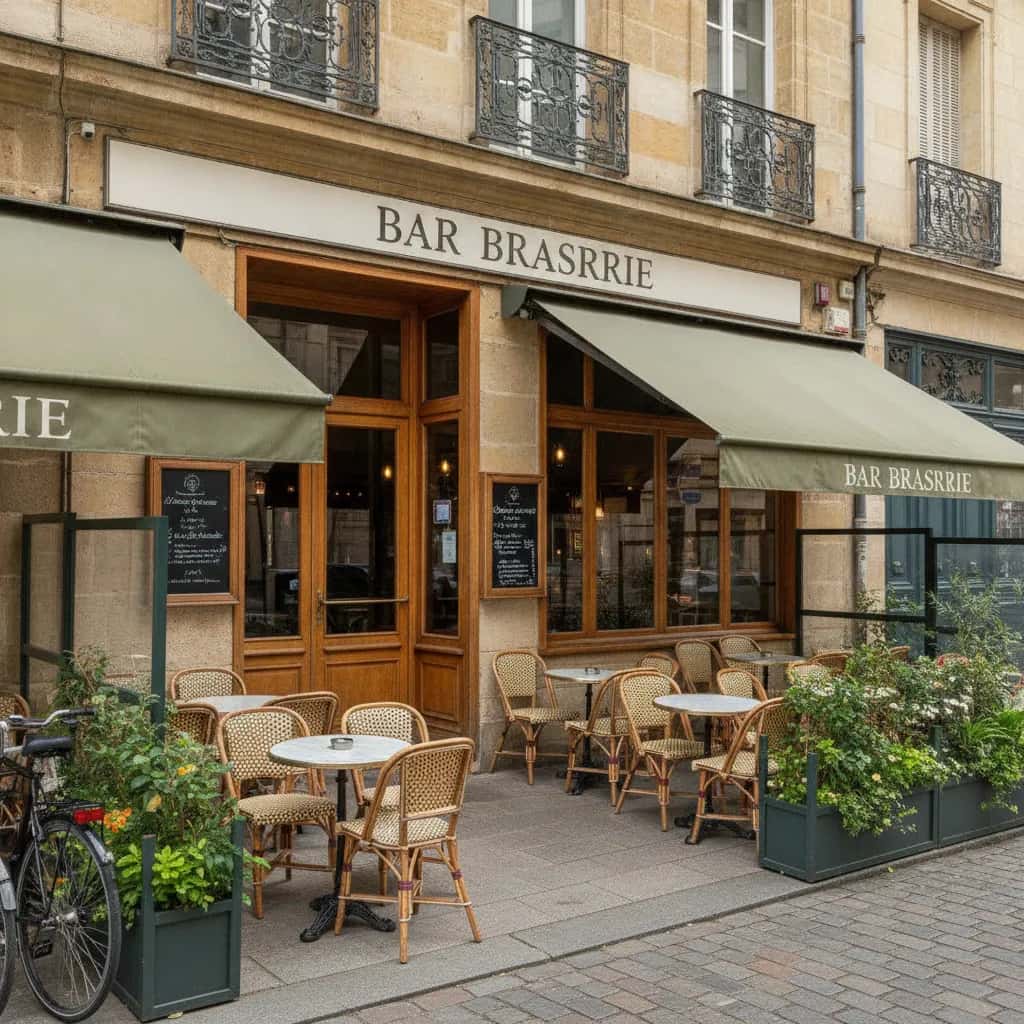 Bar-brasserie 70m² à Bordeaux : terrasse - licence IV