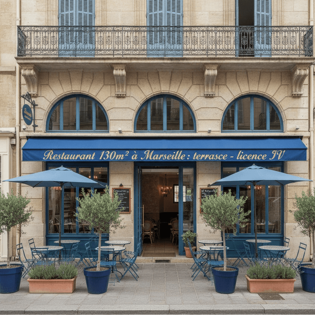 Restaurant 130m² à Marseille : terrasse - licence IV