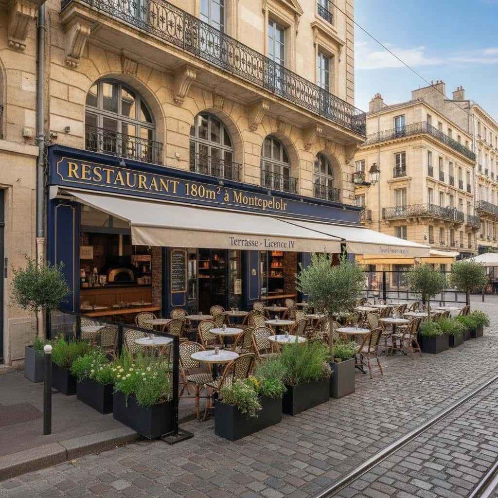 Restaurant 180m² à Montpellier : terrasse - licence IV