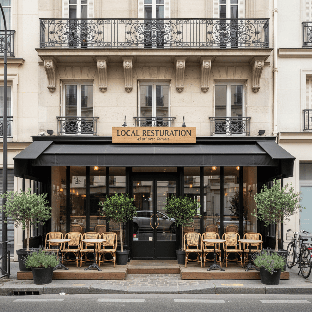Local Restauration de 45 m² avec Terrasse à Paris