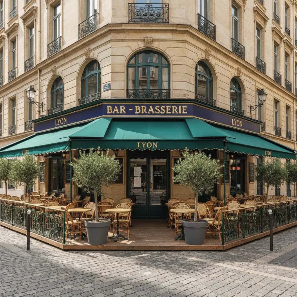 Bar-brasserie 200m² à Lyon : terrasse - licence IV