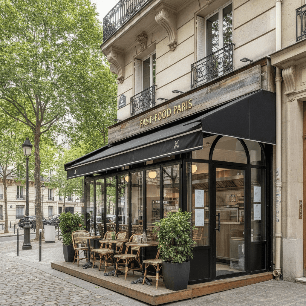 Fast-food 42m² à Paris : terrasse - licence IV