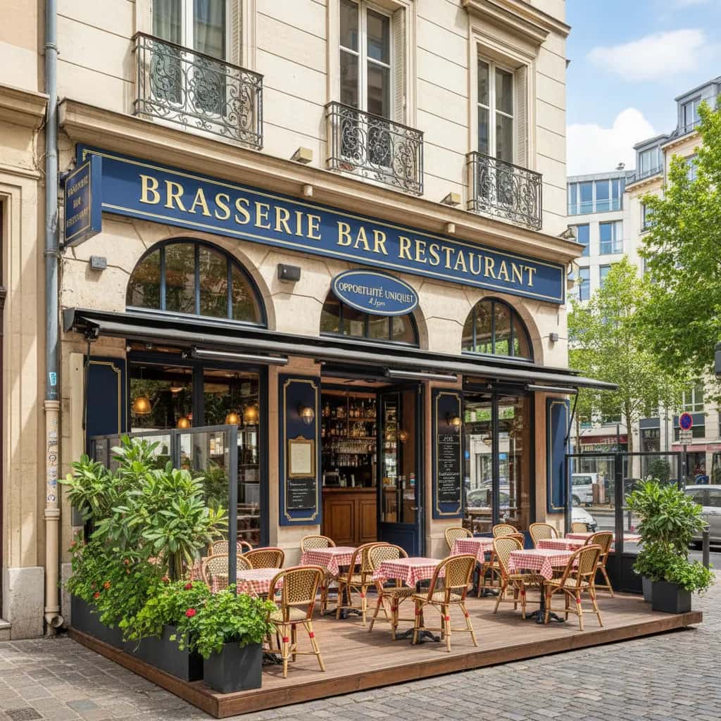 Bar-brasserie 180m² à Lyon : terrasse - licence IV
