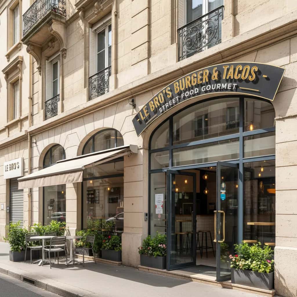 Fast-food 110m² à Lyon : terrasse - extraction