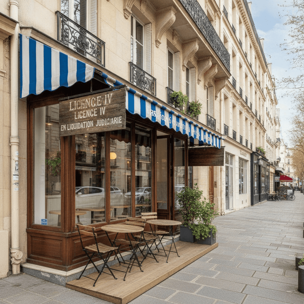 Fast-food 6 couverts à Paris : terrasse - licence IV en liquidation judiciaire