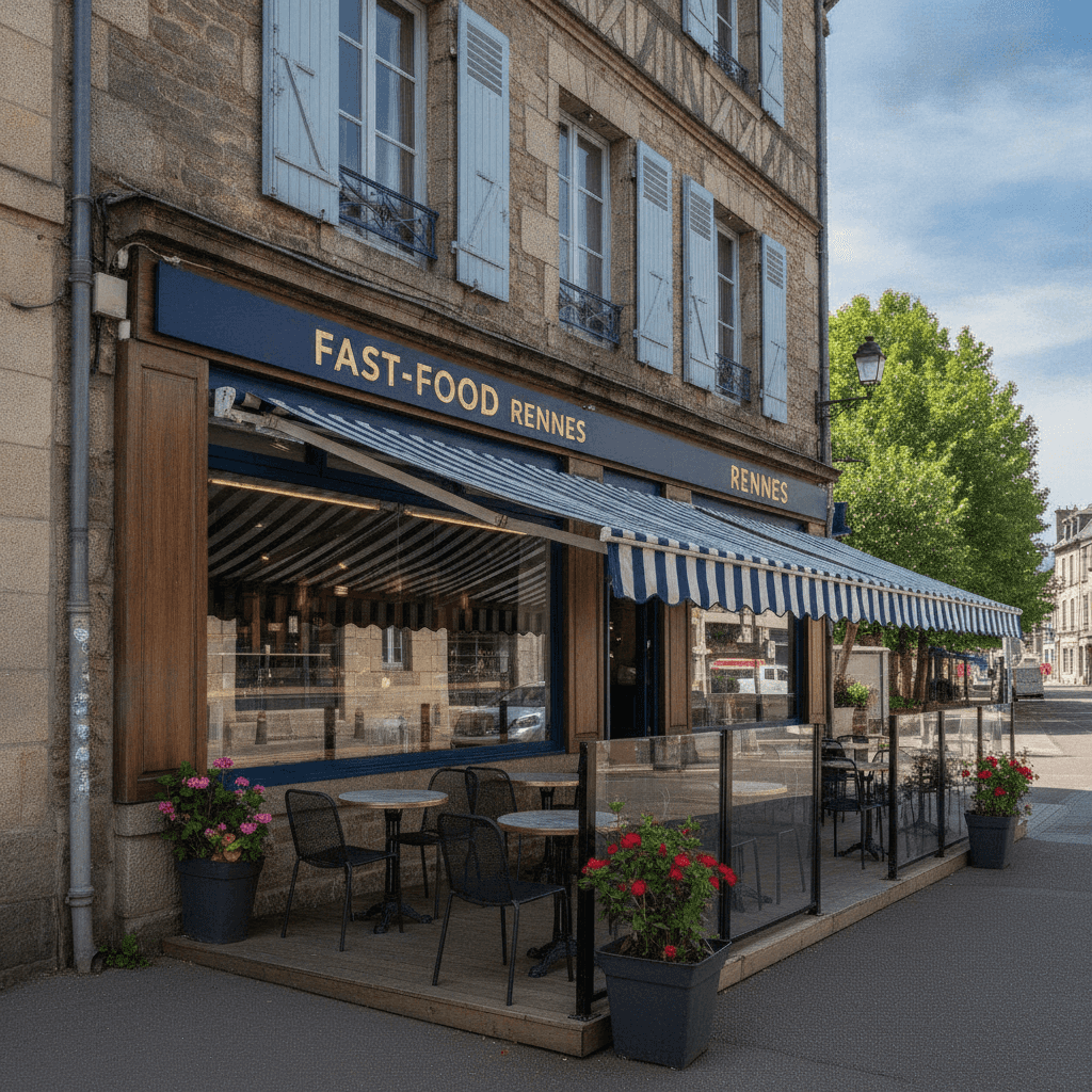 Fast-food 125m² à Rennes : terrasse - licence IV