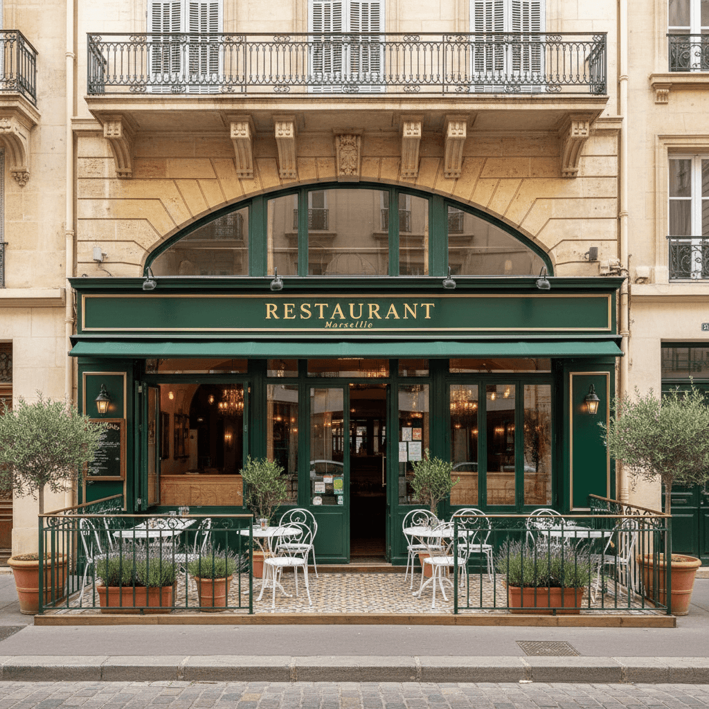 Restaurant 200m² à Marseille : terrasse - licence IV