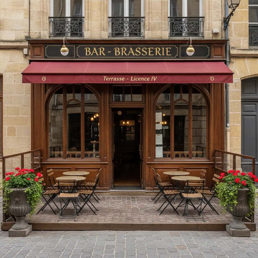 Bar-brasserie 28m² à Bordeaux : terrasse - licence IV