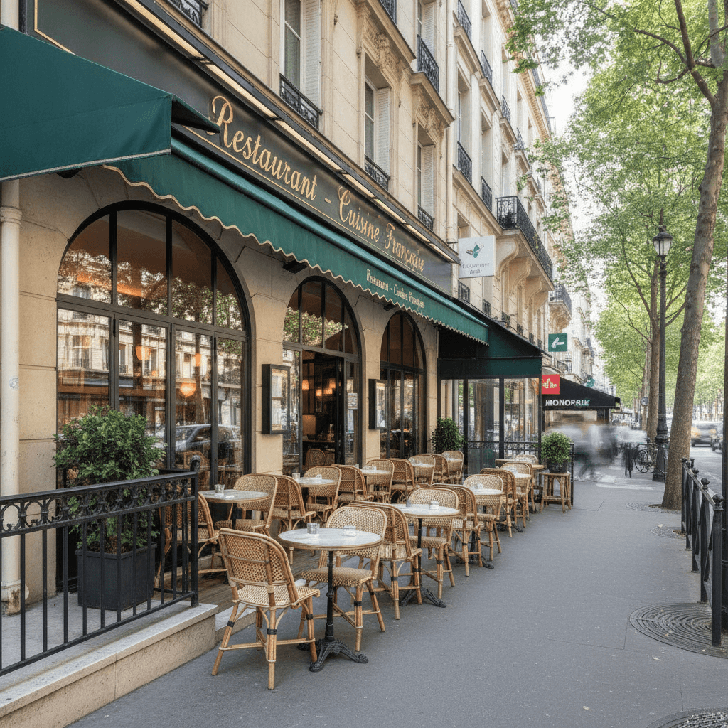 Restaurant 74 couverts à Paris : terrasse - extraction