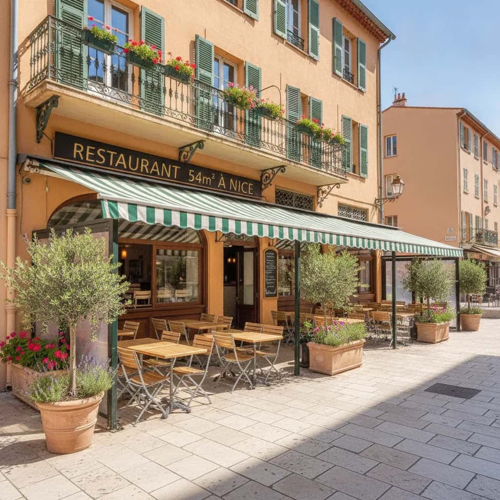 Restaurant 54m² à Nice : terrasse - licence IV