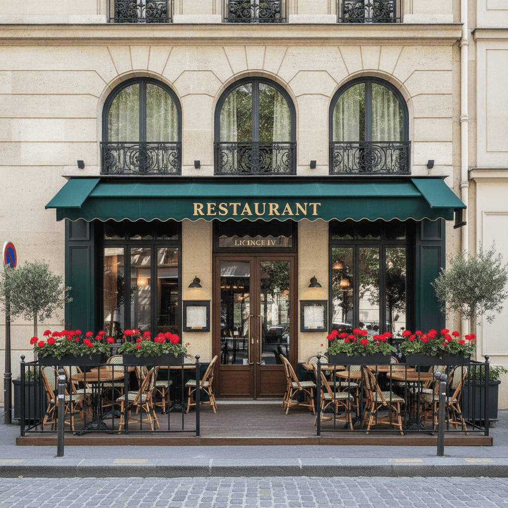Restaurant 20 couverts à Paris : terrasse - licence IV
