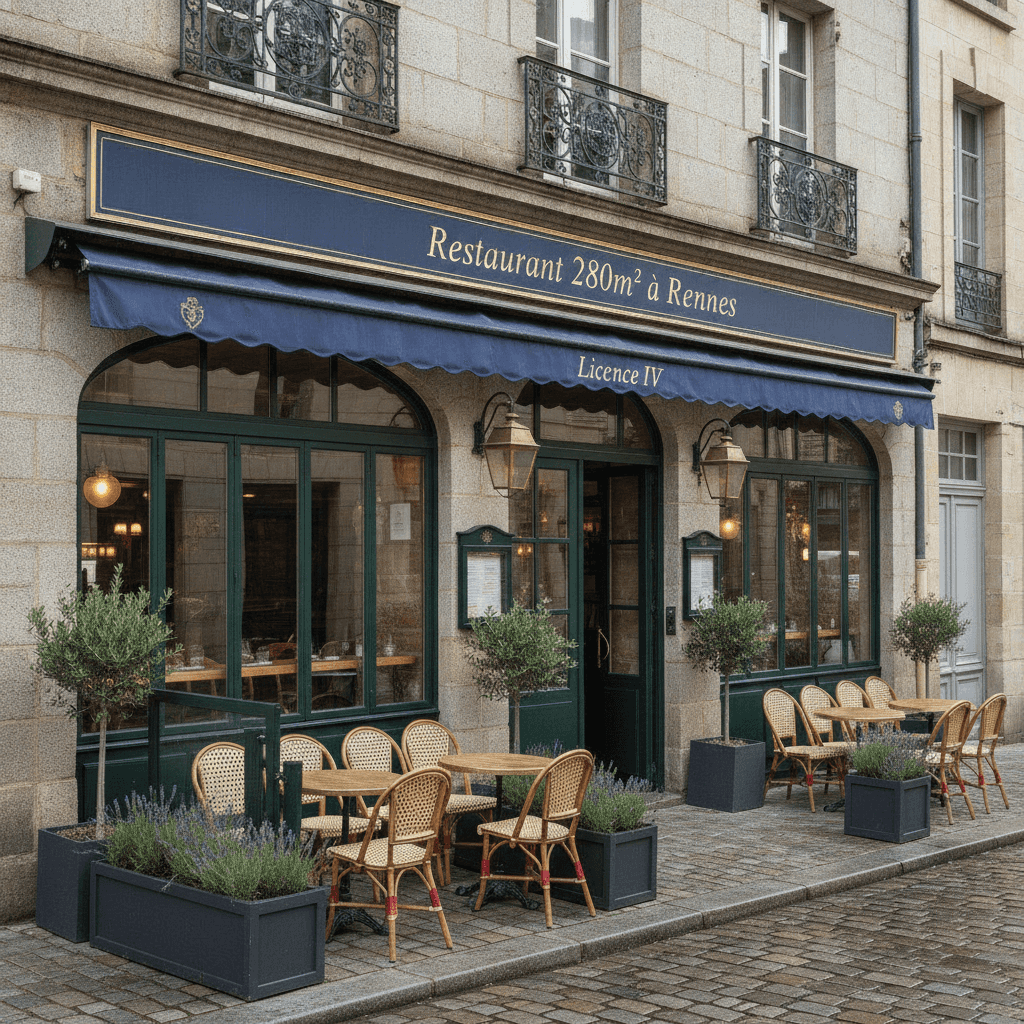 Restaurant 280m² à Rennes : terrasse - licence IV