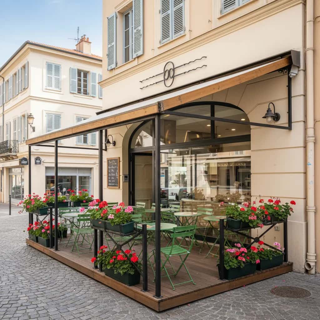 Fast-food 17m² à Nice : terrasse - cuisine équipée
