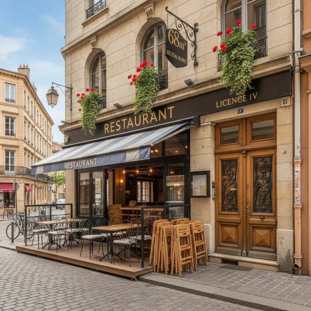 Restaurant 68m² à Lyon : terrasse - licence IV