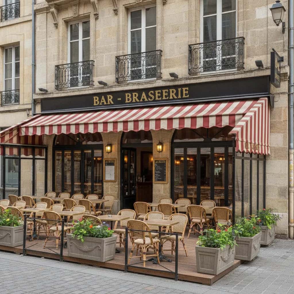 Bar-brasserie 177m² à Bordeaux : terrasse - licence IV