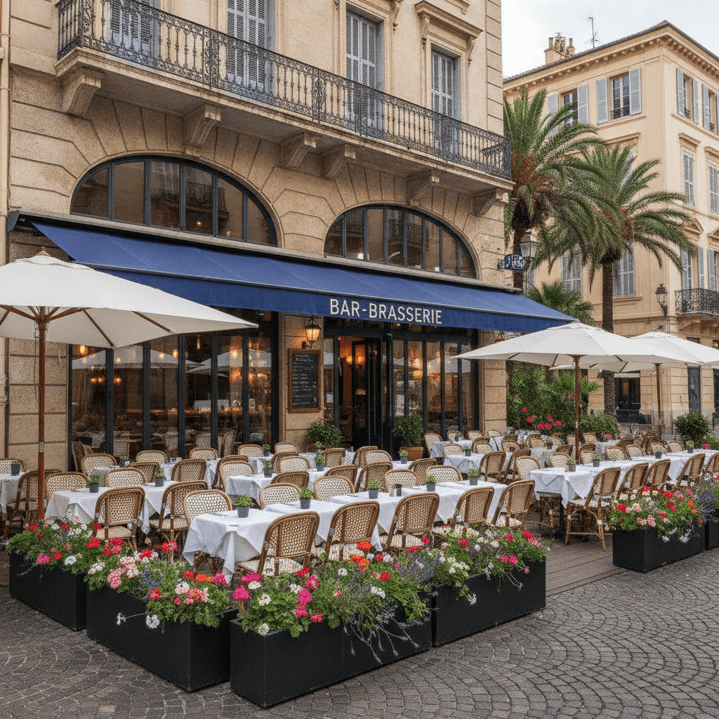 Bar-brasserie 100m² à Nice : terrasse - Image 1