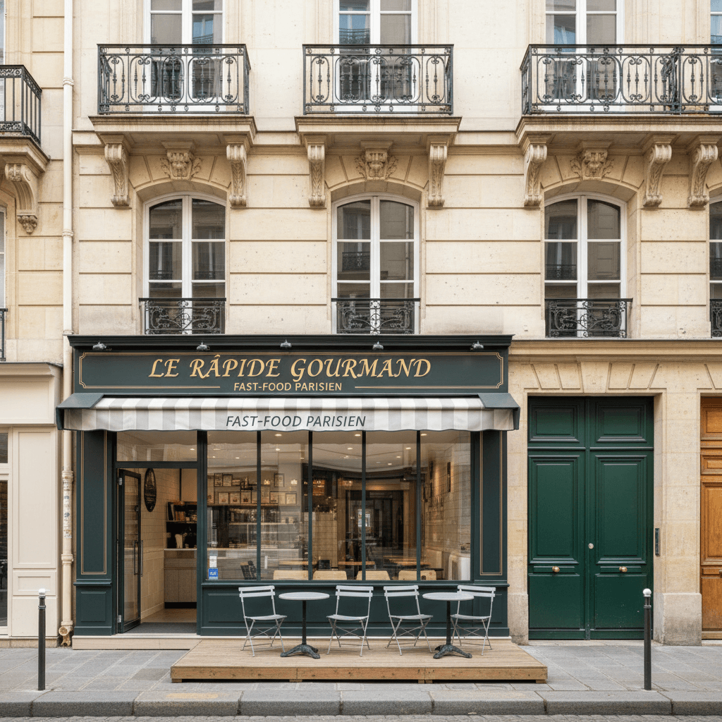 Fast-food 20 couverts à Paris : extraction - cuisine équipée