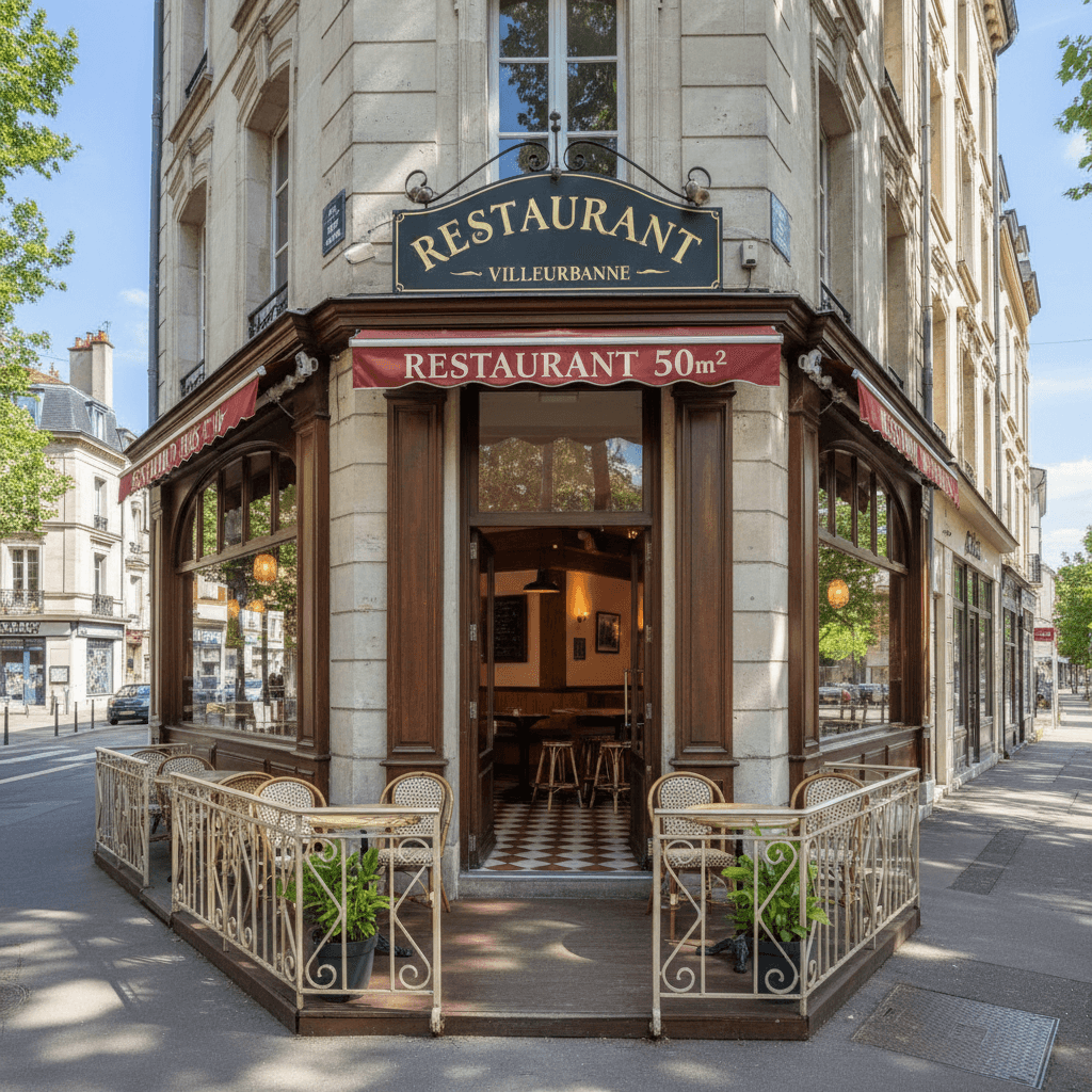 Restaurant 50m² à Villeurbanne : terrasse - licence IV - Image 1